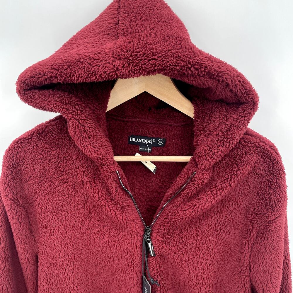 EVEREVE BLANKNYC NWT Cozy Full Zip Hoodie Sweatshirt Jacket in Red // XS - Picture 6 of 10
